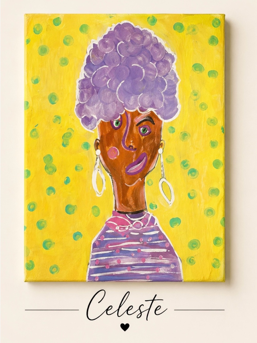 Lavender Afro Mixed Media Wall Art by